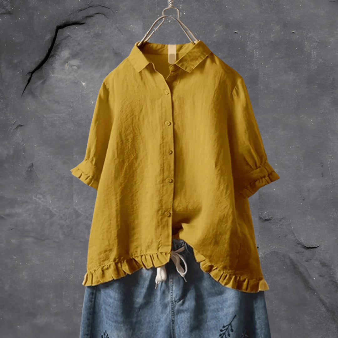 Katoenen Blouse Lente Zomer Jurk Style voor Vrouw