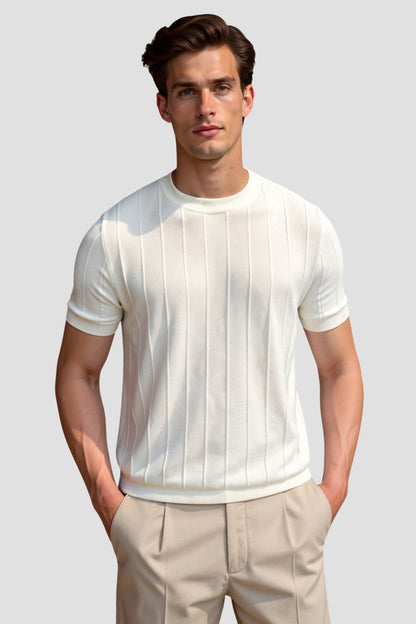 Heren T-Shirt Gestreept O-Hals Klassiek Casual