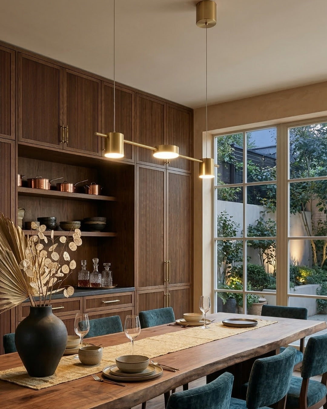 Lineaire LED Hanglamp Helios – Moderne Verlichting met Metaal en Acryl voor Eetkamer en Woonkamer