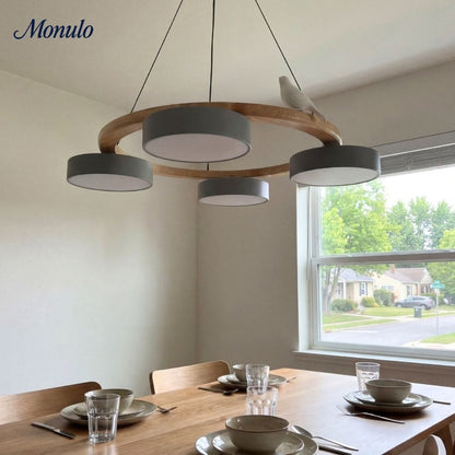 Decoratieve Vogelkroonluchter met Gekleurde Cirkels voor Eetkamer en Woonkamer