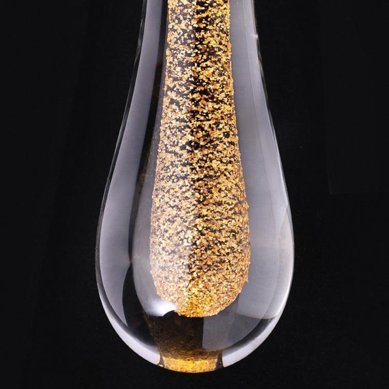 Glazen Hanglamp met Gouden Metalen Armatuur en Geïntegreerde LED-Verlichting – Scandinavisch Design voor Eetkamer, Woonkamer en Keuken