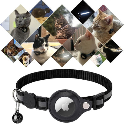 Veiligheidskat Halsband met Reflecterende Strepen en Snelsluiting | GPS Tracker Houder