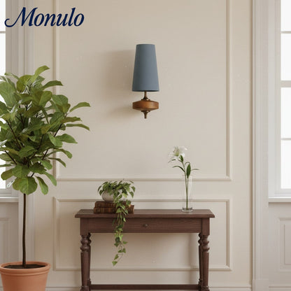 Retro Wandlamp met Stoffen Kap – Vintage Verlichting voor Slaapkamer
