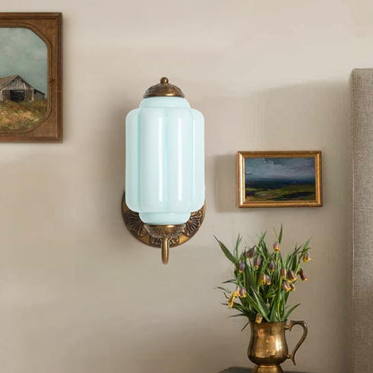 Vintage Wandlamp met Melkglas en Geolied Messing – Klassieke Retro Verlichting voor Hal, Slaapkamer, Woonkamer