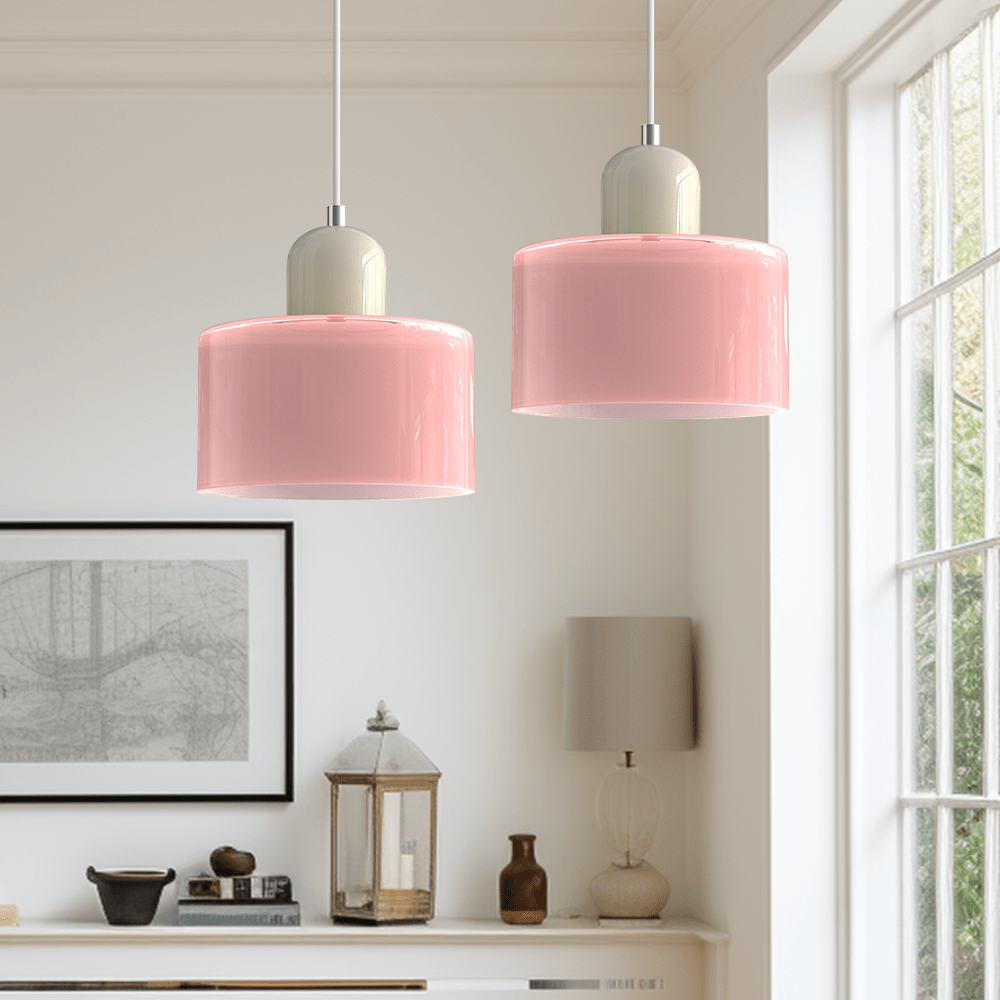 Glazen Hanglamp Bauhaus-Stijl Handgeweven Afwerking Eetkamer Woonkamer