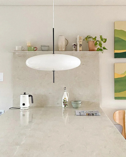 Moderne Hanglamp Met Zwevend Design In Acryl En Metaal Met Warme Diffuse Verlichting