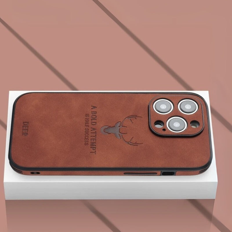 Luxe Wildleren iPhone Hoes Zwart Bruin Donkergroen Lichtblauw Beschermhoes met Shockabsorptie Camerabescherming