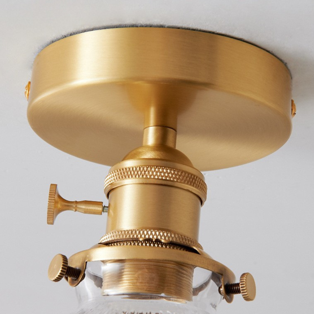 Glazen plafondlamp E27 goud hal slaapkamer woonkamer ribbelglas plafondverlichting compact modern interieur