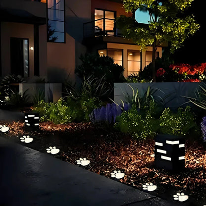 Solar Tuinverlichting Pootafdruk Vormgegeven LED Warm Wit Decoratief Padlicht voor Buiten