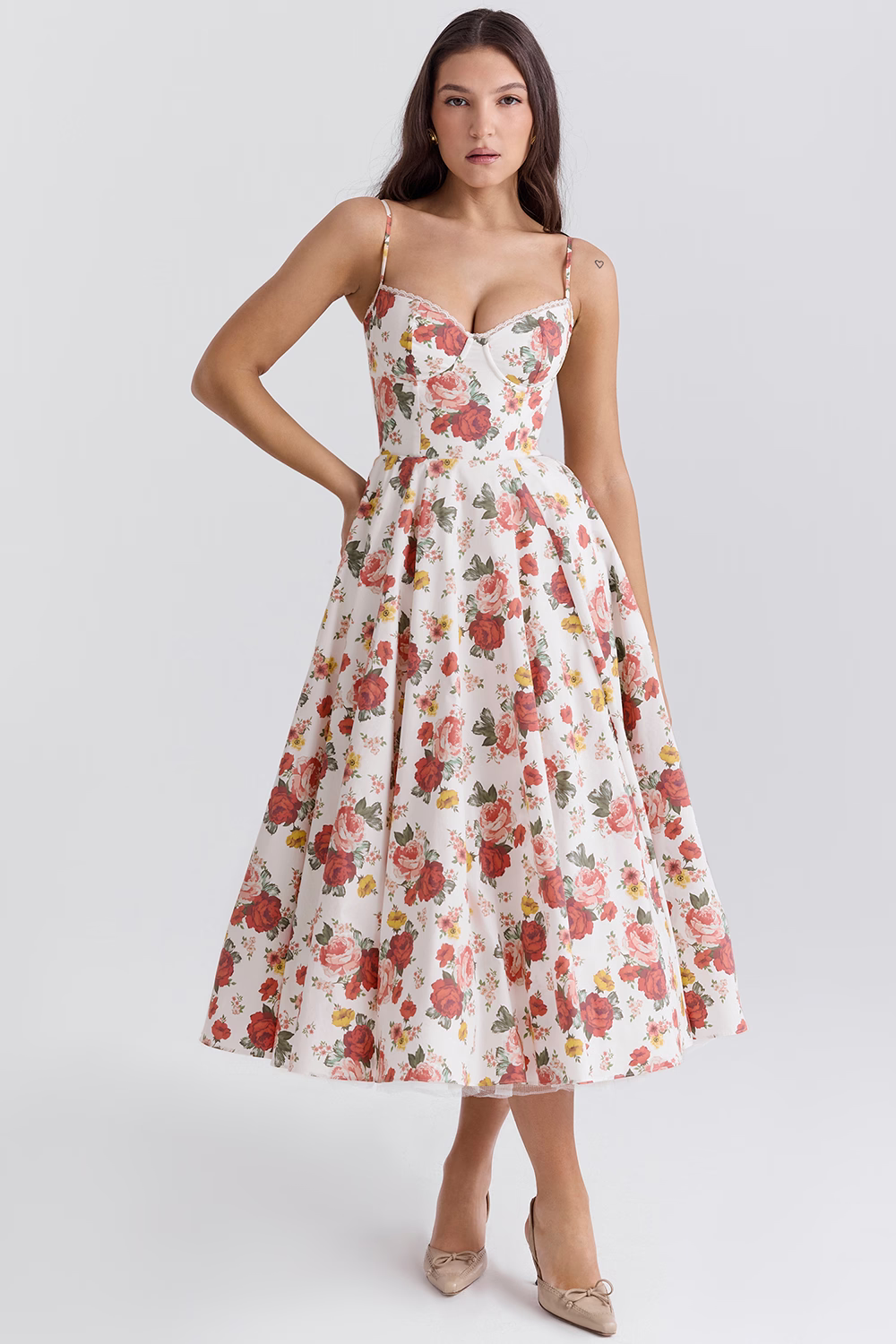 Midi Jurk Glanzend Formal Rooi Rood