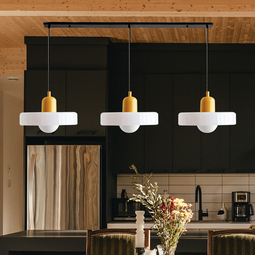 Luccon Triple Hanglamp Glas G9 Retro Kleuren Eettafel Woonkamer Design Verlichting Meerlamp