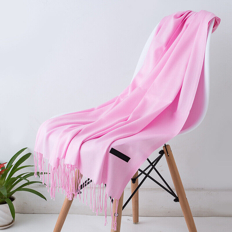 Kasjmieren Sjaal 200x70cm Zacht Warm Franje Effen Kleuren Winter Accessoire Veelzijdig Draagbaar Trendy Modesjaals Dames