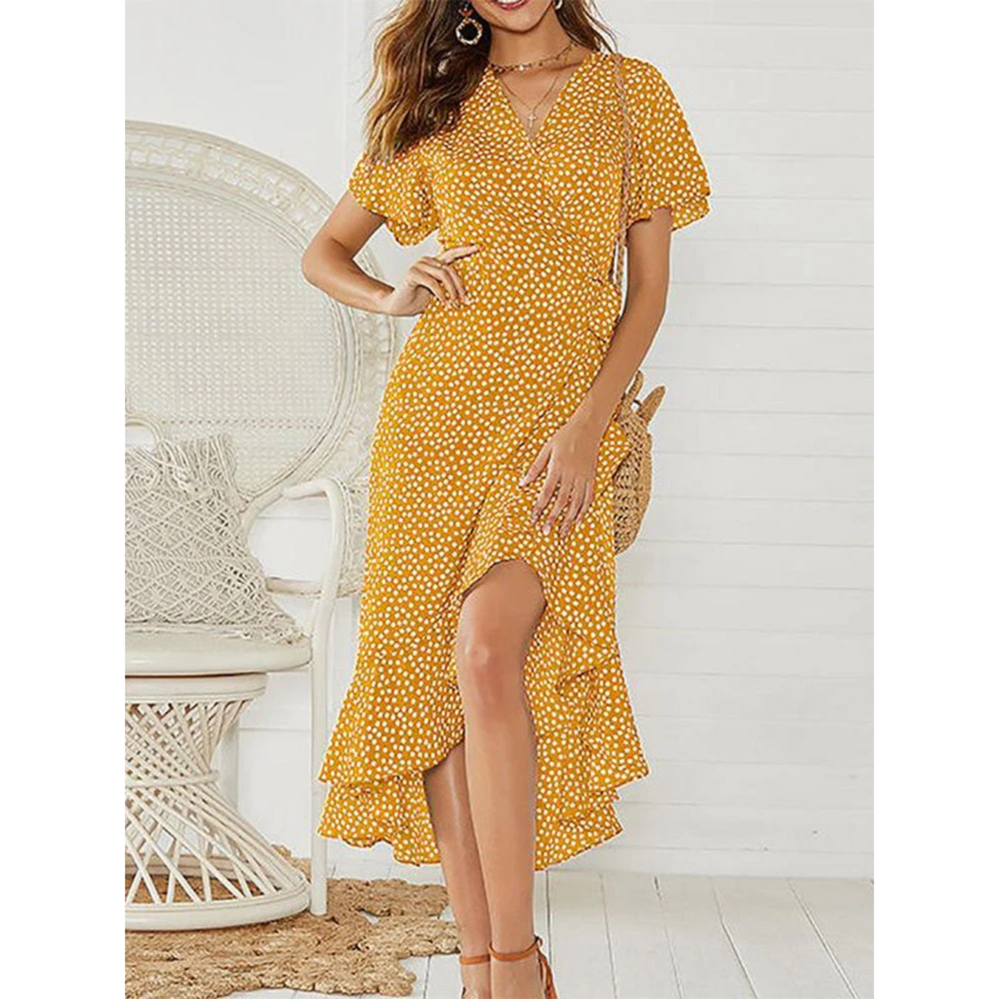 Zomerse Maxi Jurk Bohemian Stijl Lange Mouwen