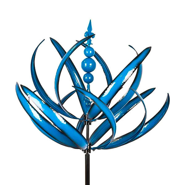 Tuinwindmolen Draaibaar Metaal Weervaan Vogel Design Blauw Rood 90cm voor Terras Tuin Balkon Decoratie