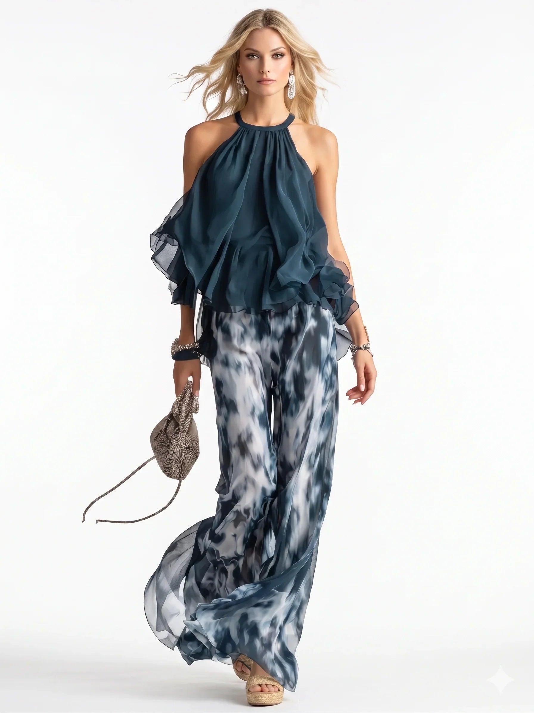 Dames Tweedelige Set Chiffon Elegant - StudioMarella