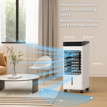 Draagbare Raambloze Aircooler met Afstandsbediening – 3-in-1 Luchtkoeler, Ventilator en Bevochtigingsfunctie voor Thuis en Kantoor
