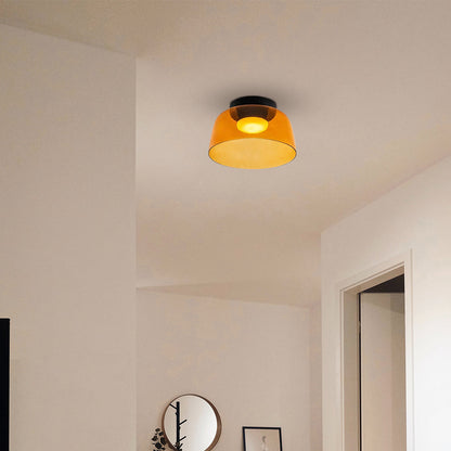 Design Glazen Plafondlamp met Gelaagde Structuur — Elegant Lichtspel voor Eetkamer, Woonkamer en Slaapkamer