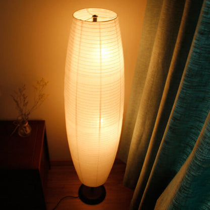 Vloerlamp Rijstpapier Zuil 2xE14 137cm Woonkamer Slaapkamer Scandinavisch Staande Lamp Wit Papieren Kap Sfeerverlichting