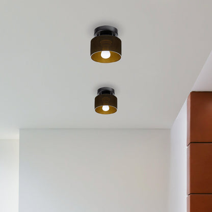 Plafondlamp Glas Retro E27/E26 Amber Keuken Hal Woonkamer Rond Design Sfeerverlichting Vintage Stijl