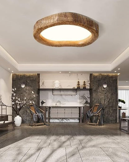 Moderne Houten Plafondlamp Met Warme LED Verlichting En Minimalistisch Design
