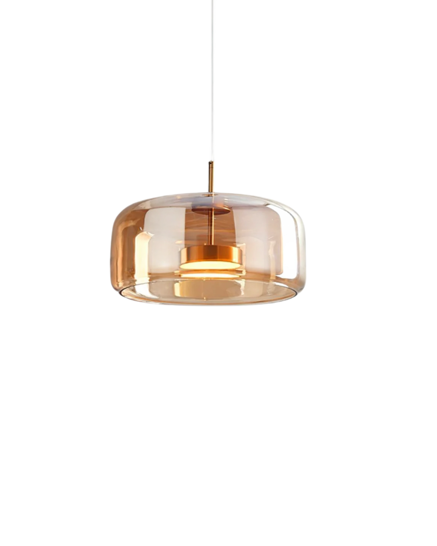 Hanglamp Rookglas met LED Verlichting Goud Zwart Amber Dimbaar Eetkamer | Scandinavische Glazen Plafondlamp Metalen Finish Keukeneiland Moderne Verlichting Woonkamer Design