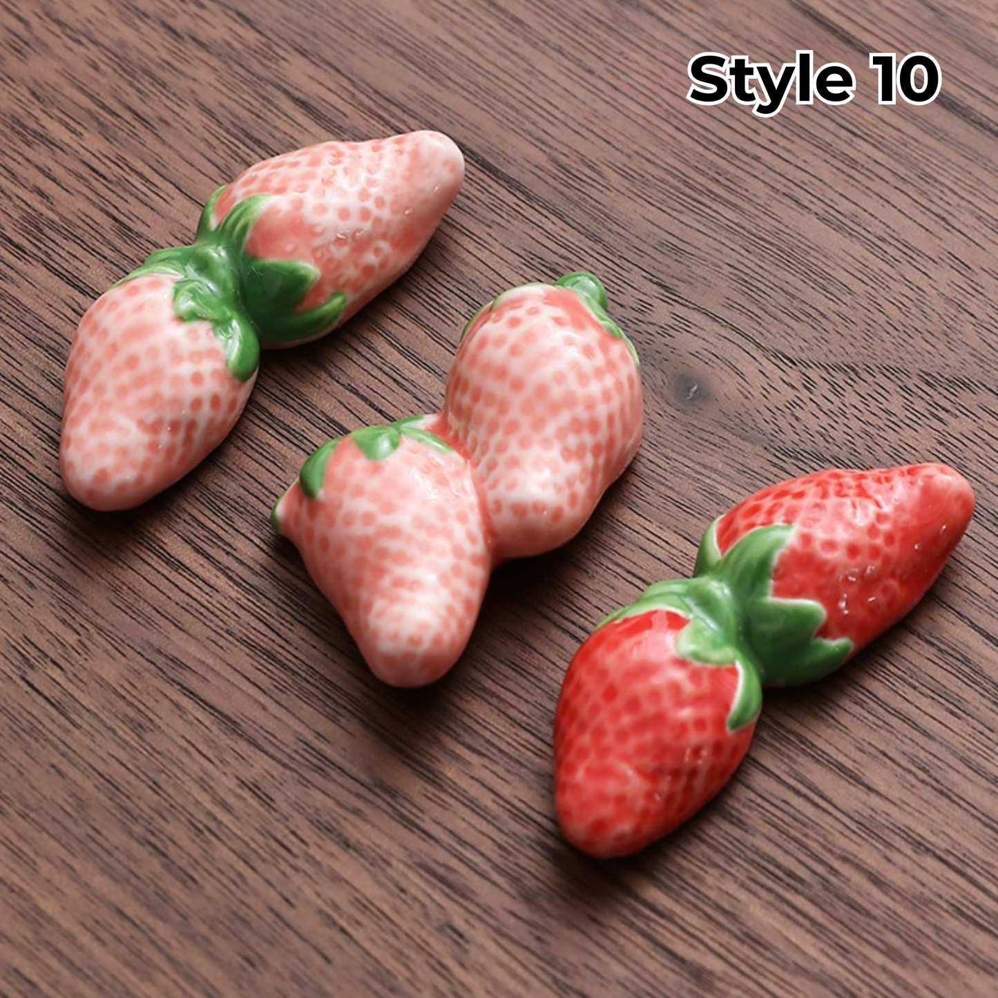 Keramische Eetstokjessteun met Dier- en Fruitmotieven – Set van 3