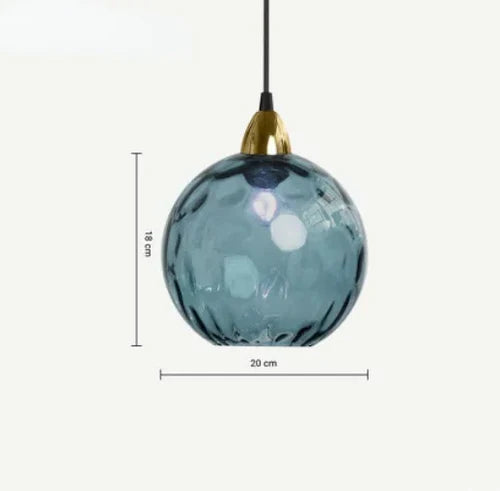 Glazen Bol Hanglamp met Gekleurde Glaskap voor Eetkamer Woonkamer