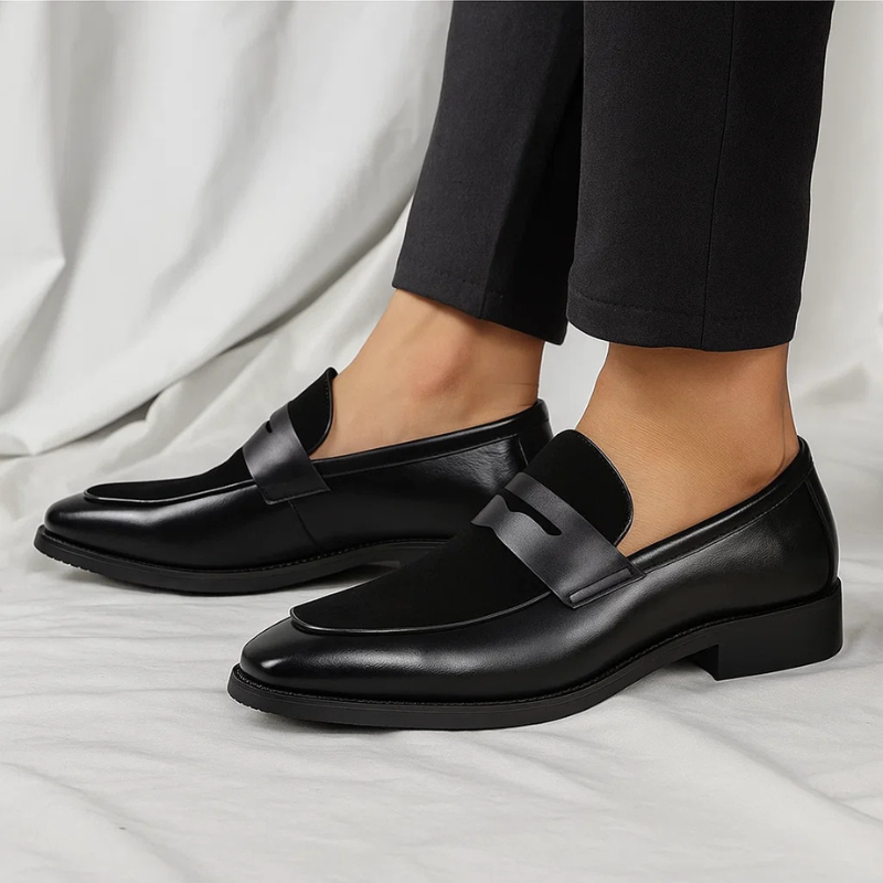 Leren Loafers Heren Elegante Instappers Zwart Marconi