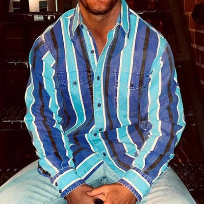 Herenshirt Klassieke Striped Polo van Katoen