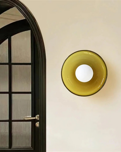 Moderne ronde plafondlamp van glas en ijzer – minimalistische designlamp voor woonkamer en slaapkamer met warme lichtkleur