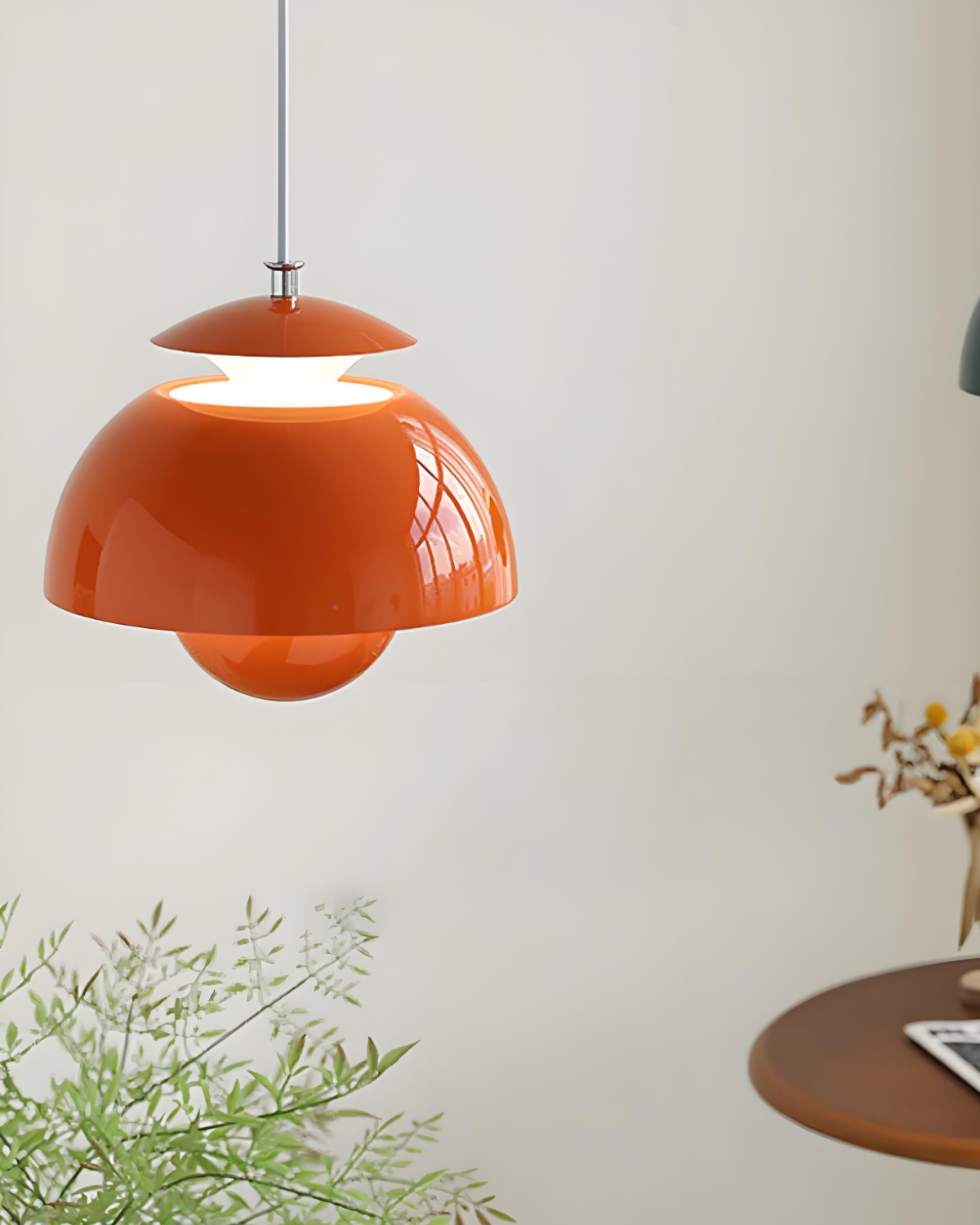 Minimalistische Hanglamp Wit Rond Design Scandinavisch Interieur Eetkamer Slaapkamer Woonkamer Sfeerverlichting