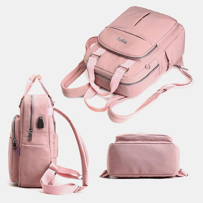 Waterdichte Dagelijkse Rugzak met USB Oplaadpoort Zwart Grijs Roze Groen Blauw Rood Multifunctioneel voor Werk School Reizen Laptop iPad Telefoon Opslag