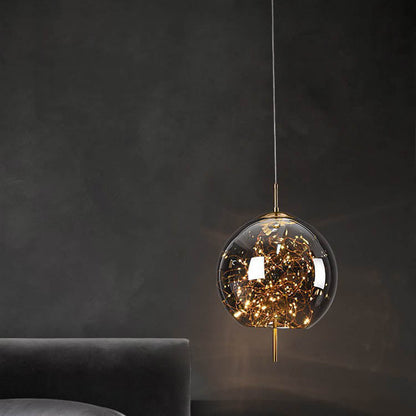 Glazen LED Hanglamp met Warm Scandinavisch Design – Amber of Grijs 24W