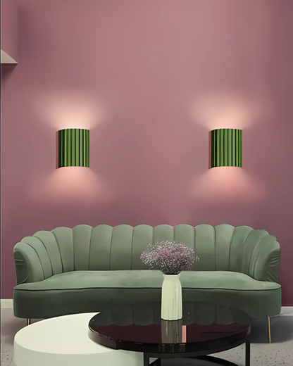 Wandlamp Ribbelstructuur Groen Met Tweezijdige Lichtbundel Voor Sfeervolle Ruimtes