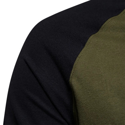 Herenshirt Lange Mouw Ronde Hals Patchwork Stijl
