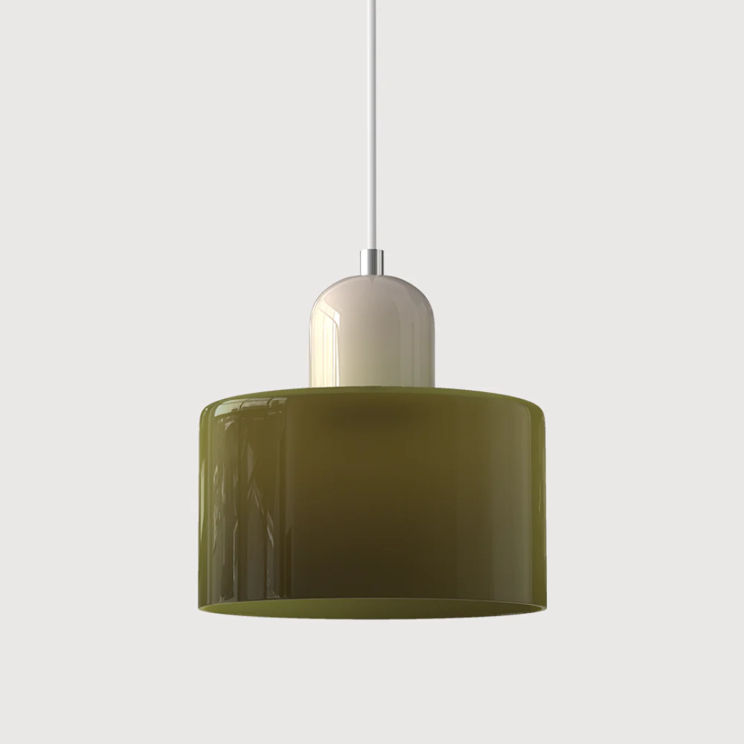 Lismeno Retro Hanglamp Glas 15cm Groen Oranje Eettafel Keuken Vintage Verlichting Compact