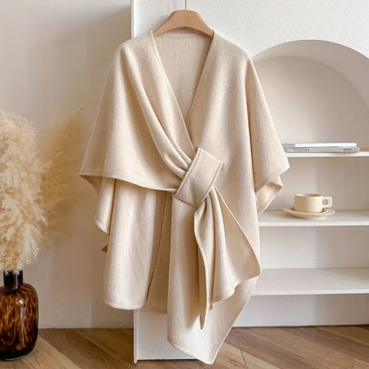 Lichte Poncho Cape met Bescherming tegen Wind en Kou – Warme Shawl voor Najaar en Winter