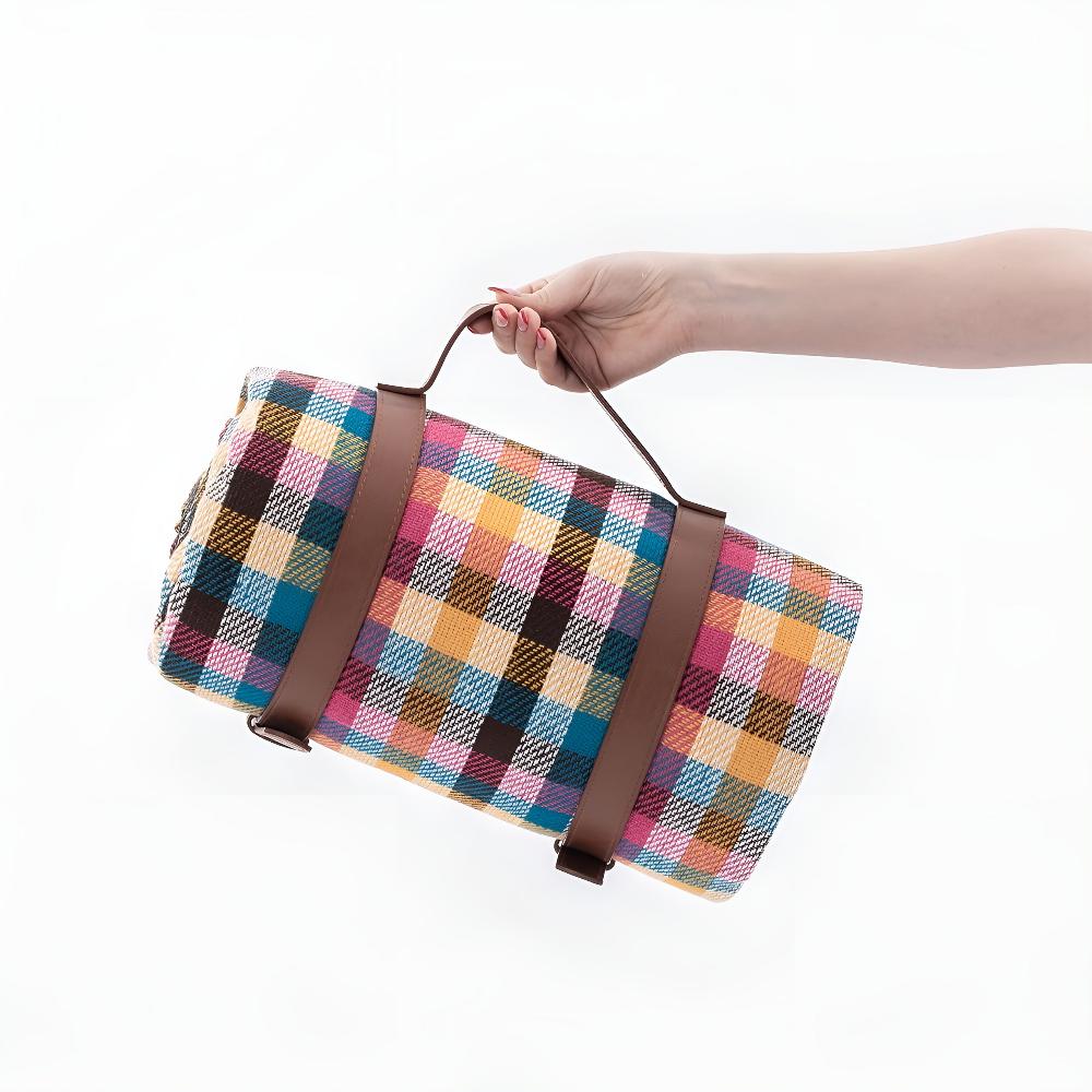 Waterdichte Opvouwbare Picknickkleed voor Buiten – Zachte Bovenzijde PEVA Onderzijde – Compact Draagbaar Strandkleed voor Picknick Camping Park