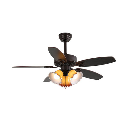 Plafondventilator met Verlichting en Afstandsbediening Klassiek Hout en Glas Ø107cm