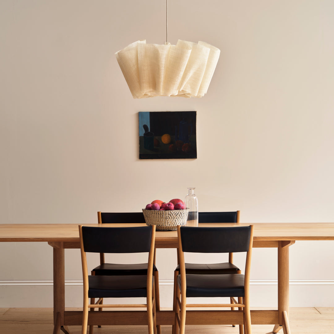 Geplisseerde Stoffen Hanglamp – Minimalistische Scandinavische Verlichting voor Eetkamer & Woonkamer