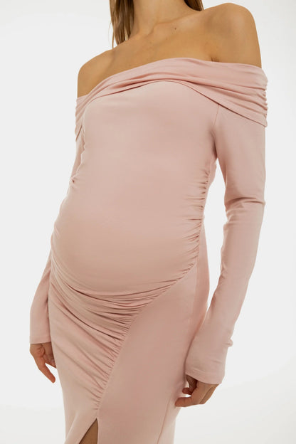 Zwangerschapsjurk Maxi Off Shoulder Elegante Zomerjurk voor Dames