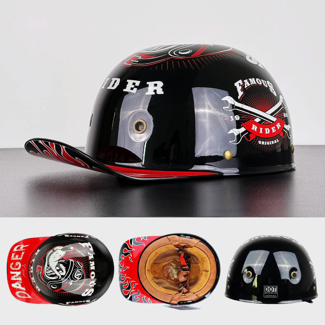 Motorhelm Halfopen Baseball Stijl DOT ECE Gecertificeerd Dagelijks Rijden Veiligheid Comfort Bescherming