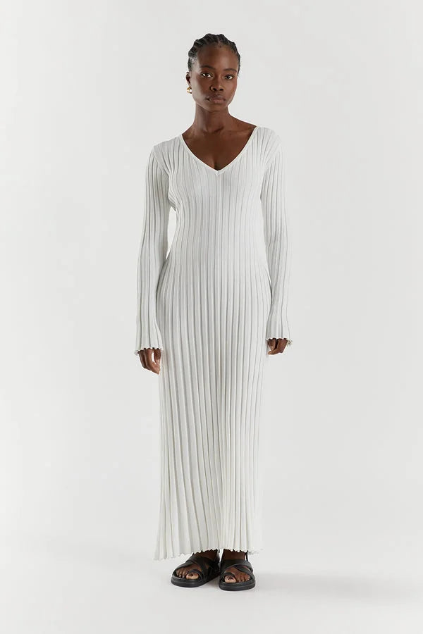 Zwarte Midi Jurk V-Hals Elegante Avondjurk