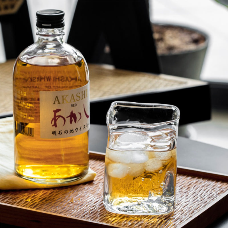 Handgemaakt Whiskyglas met Luchtbellen 255ml Kristalglas Transparant Robuust voor Single Malt Scotch Bourbon met Houten Luxe Giftbox Perfect Cadeau