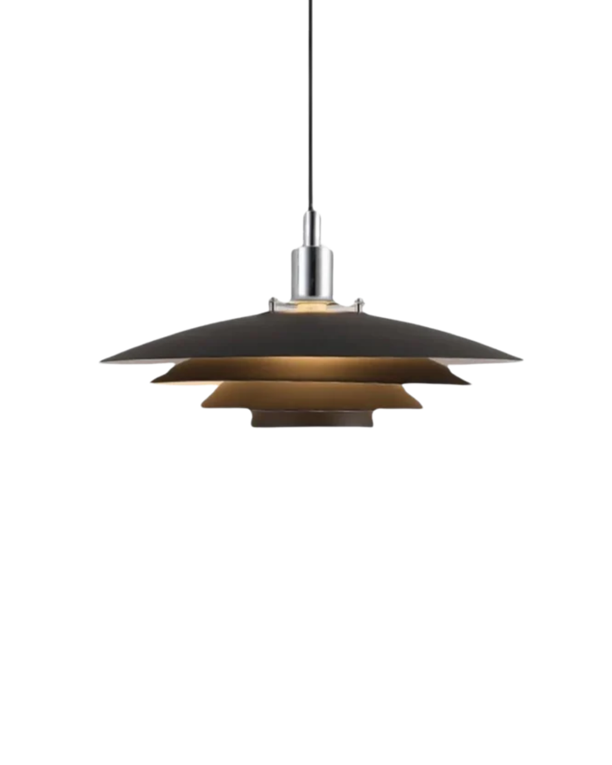 Gelaagde Metalen Hanglamp Zwart Wit Scandinavisch Design Eetkamer Woonkamer Modern Elegant Diffuus Licht Warm Sfeerlicht