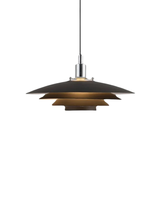 Gelaagde Metalen Hanglamp Zwart Wit Scandinavisch Design Eetkamer Woonkamer Modern Elegant Diffuus Licht Warm Sfeerlicht