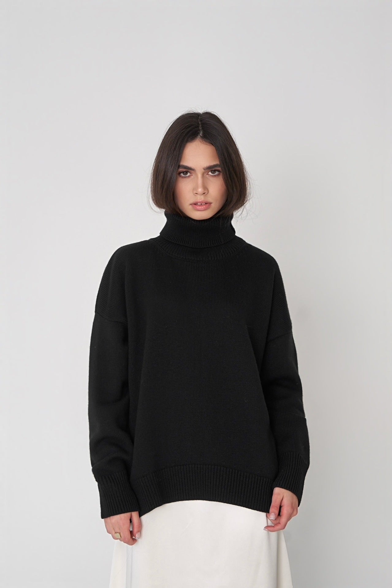 Dames Winterjas Rullekraag Warme Losse Fit