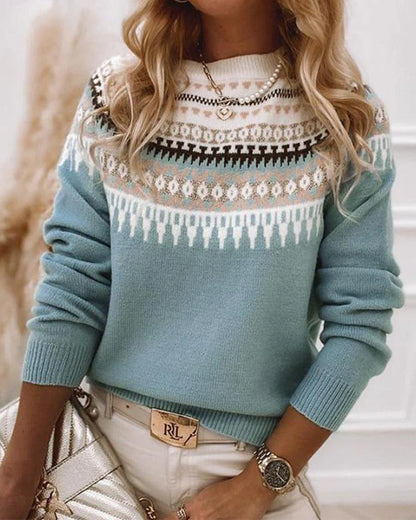 Warme Gebreide Wintertrui Boho Chic Stijl