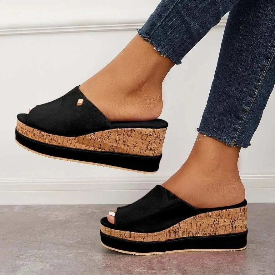 Vrouwenslip-on Sandalen Met Zacht Leer Comfortabel Loopvlak - StudioMarella