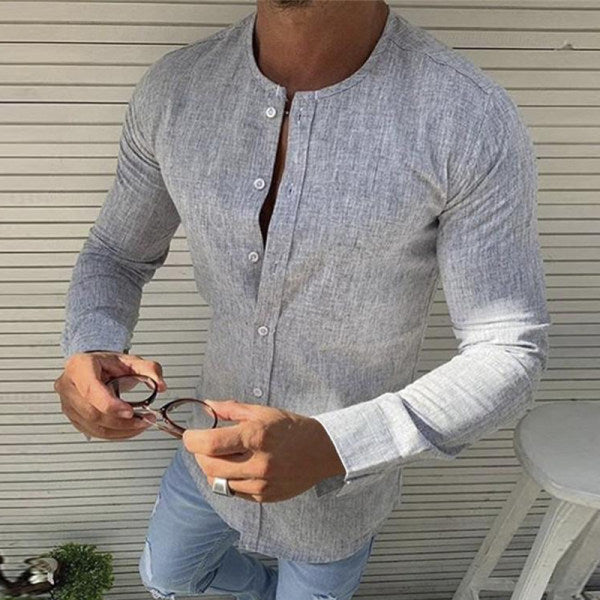 Heren Overhemd Lange Mouw Katoen Casual Kleding